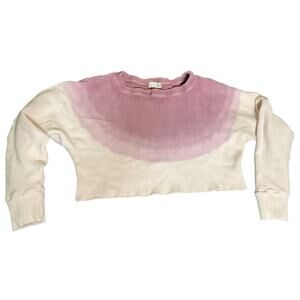 Altar’d State Size Small Knit Long Sleeve Crew Neck Scoop Ombré Pink Crop Top